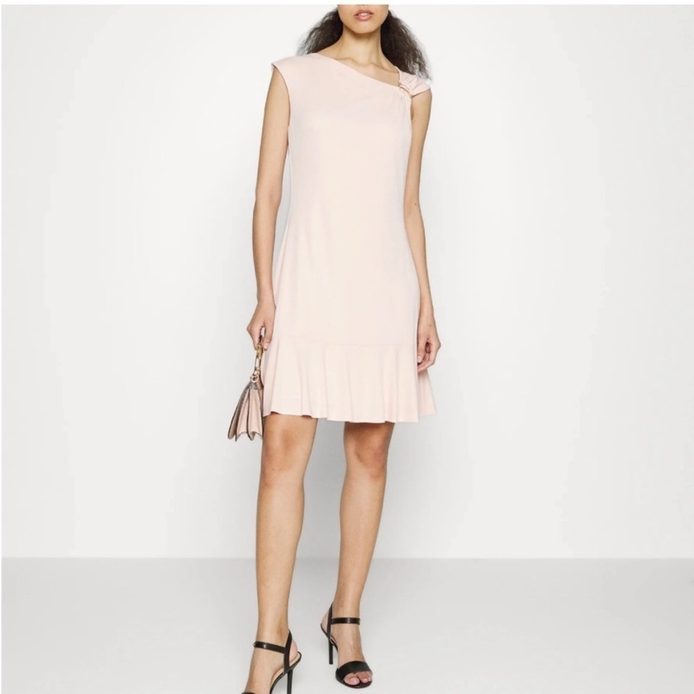 Lauren Ralph Lauren Asymmetrical Jersey Dress in Blush Pink